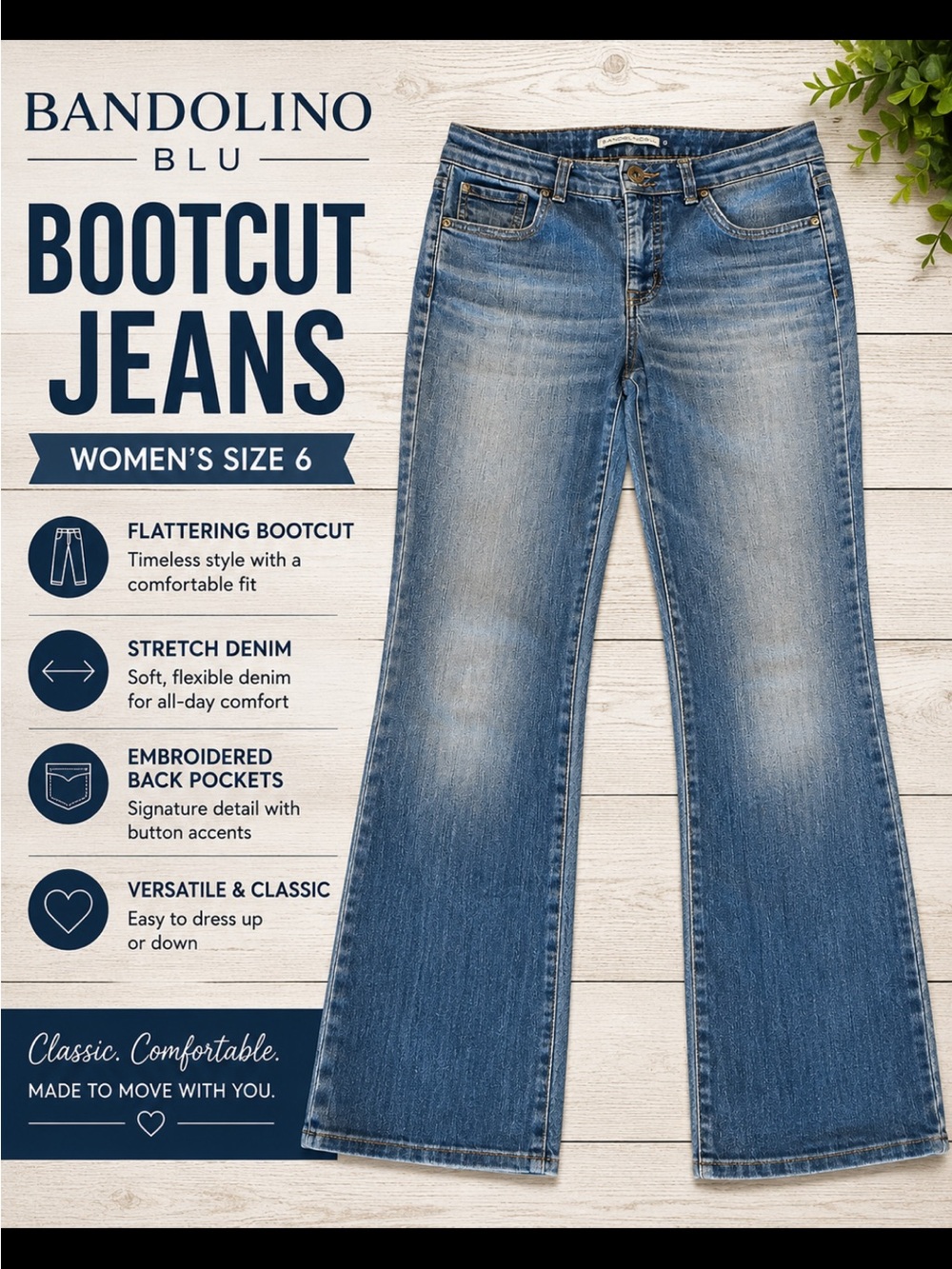 Bandolino Blu Women’s Medium Blue Bootcut Jeans